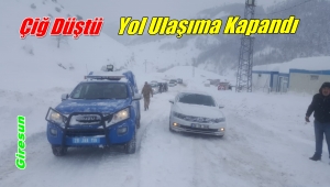 Giresun'da Çiğ Çiğ Düşmesi Sonucu Yol Ulaşıma Kapandı