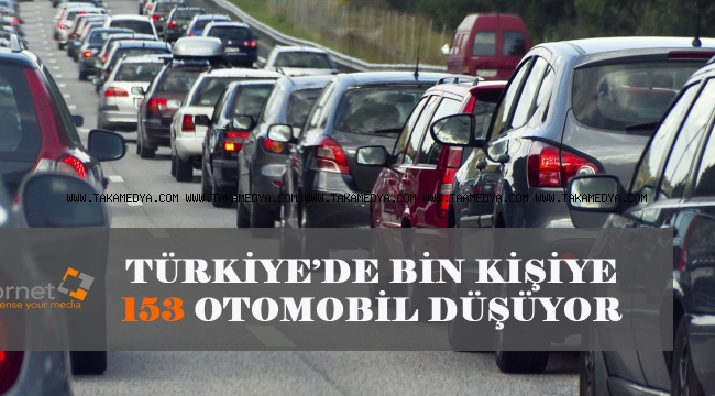  TÜRKİYE’DE BİN KİŞİYE 153 OTOMOBİL DÜŞÜYOR