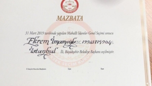 Ekrem İmamoğlu Mazbatasını Aldı