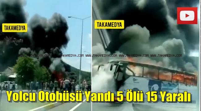 Balıkasir'de Yolcu Otobüsü Yandı5 Ölü 15 Yaralı Bar