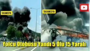 Balıkasir'de Yolcu Otobüsü Yandı5 Ölü 15 Yaralı Bar