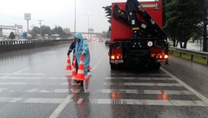 Büyükşehirekipleri yağış boyunca teyakkuzda
