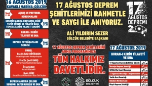 DEPREM ŞEHİTLERİ GÖLCÜK'TE ANILACAK