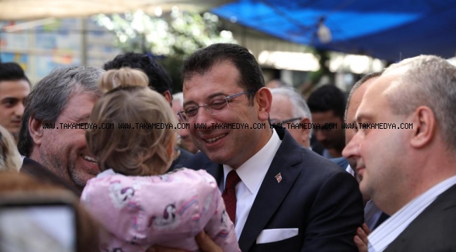 BAŞKAN İMAMOĞLU, HAZNEDAR PAZARI'NDA VATANDAŞLARLA BULUŞTU