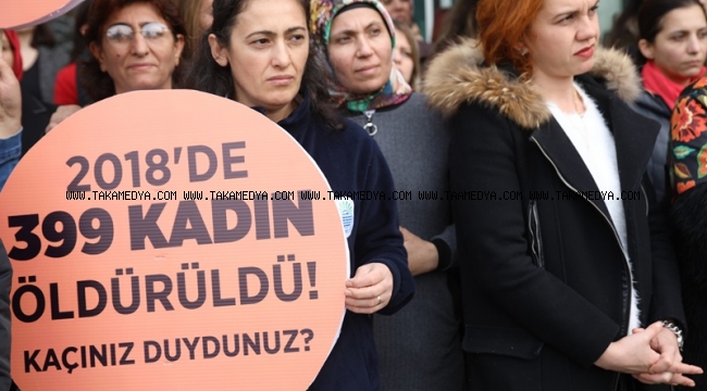 ÇALIŞANLAR KADINA YÖNELİK ŞİDDETE KARŞI SOKAKTAYDI