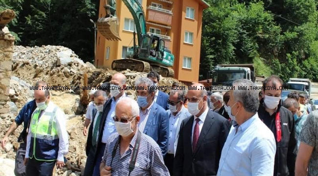 Bakan Soylu Heyelan Bölgesinde İncelemelerde Bulundu