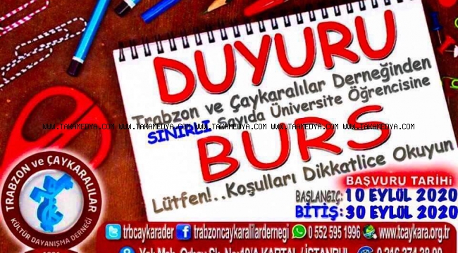 Trabzon Çaykaralılar Derneğinden Burs Almak İsteyen Öğrencilerin Dikkatine