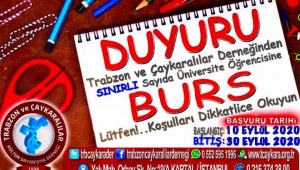Trabzon Çaykaralılar Derneğinden Burs Almak İsteyen Öğrencilerin Dikkatine