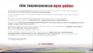PSG MAÇINDA TRİBÜNLERE EFENDİMİZ (SAV)'İ SİMGELEYEN GÜL KERAOGRAFİSİ KOYALIM