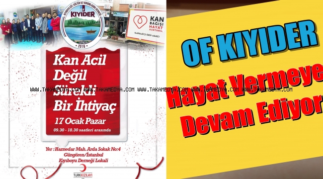 Of Kıyıder 'den Kan Bağışına Destek