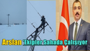  Kaymakam Eren Arslan' Yoğun Kar Yağışı Elektrik Hatlarında Kopmalara Neden Oldu