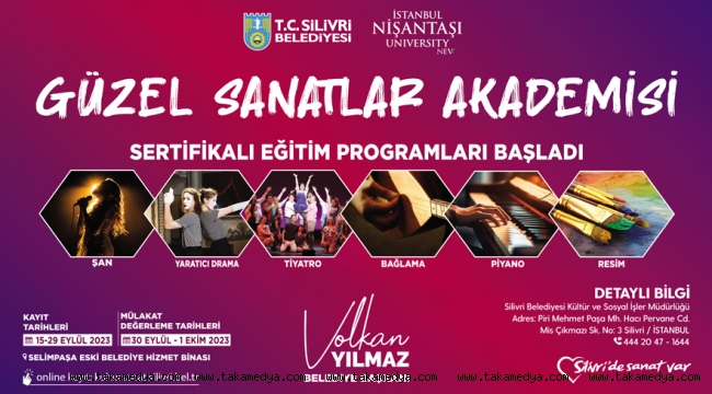 GÜZEL SANATLAR AKADEMİSİNDE YENİ DÖNEM EĞİTİMLERİ BAŞLIYOR