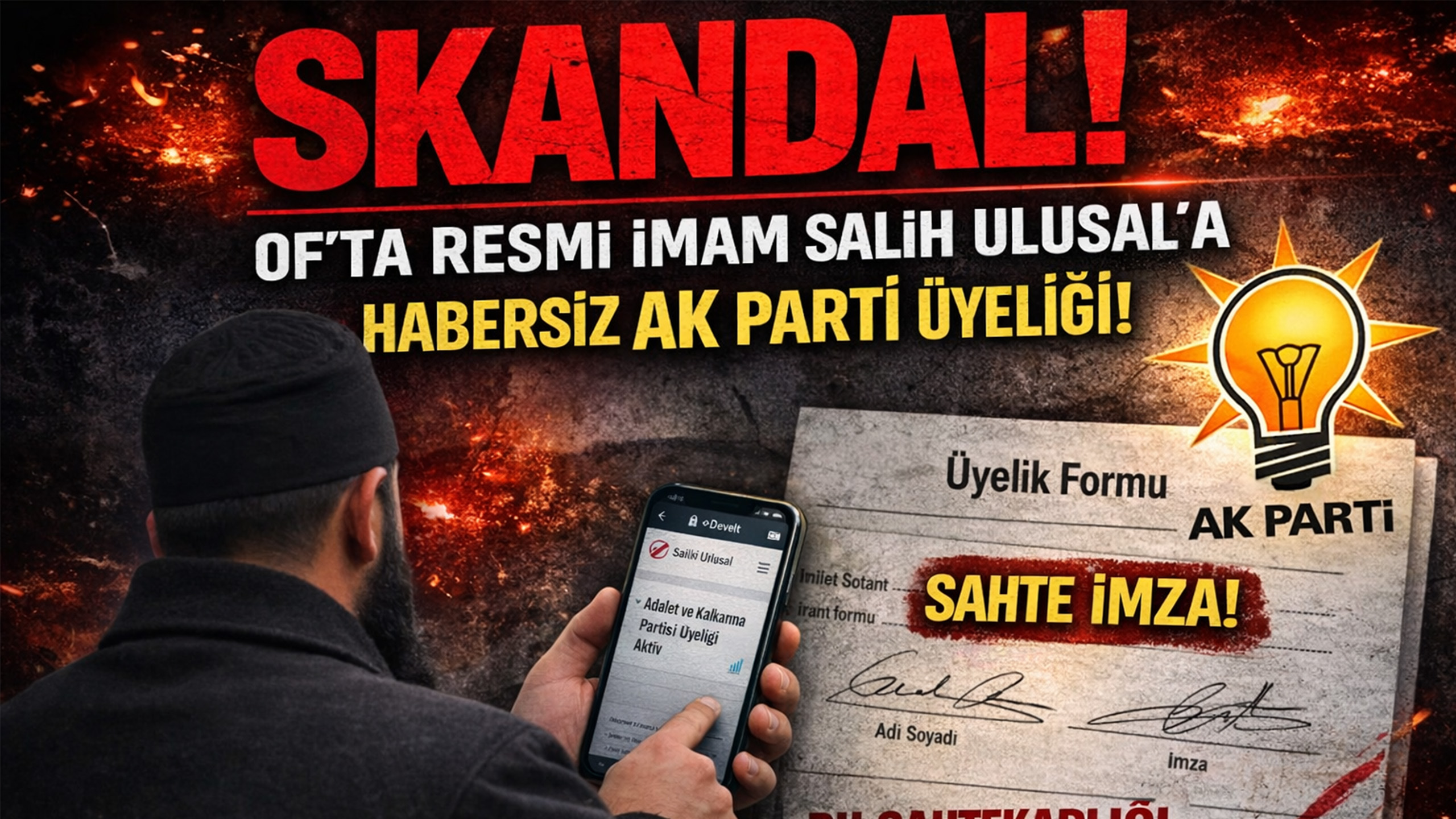 Of’ta ‘Sahte Üyelik’ Skandalı: Muhalif İmamı Bilgisi Dışında AK Parti’ye Üye Yaptılar!