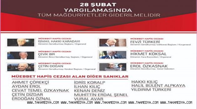 28 Şubat yargılamasında tüm mağduriyetler giderilmelidir