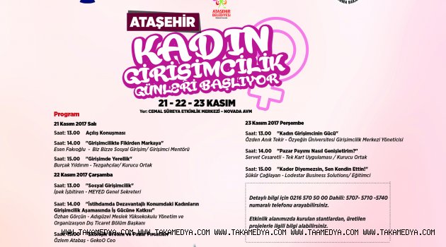 ATAŞEHİR KADIN GİRİŞİMCİLİK GÜNLERİ BAŞLIYOR