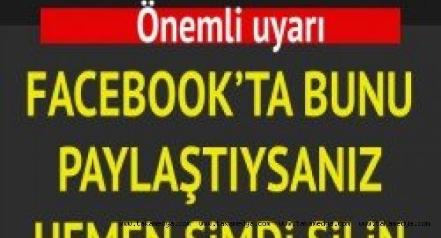 Facebokk'taki Tuzağa Dikkat'Bunu sakın Yapmayın