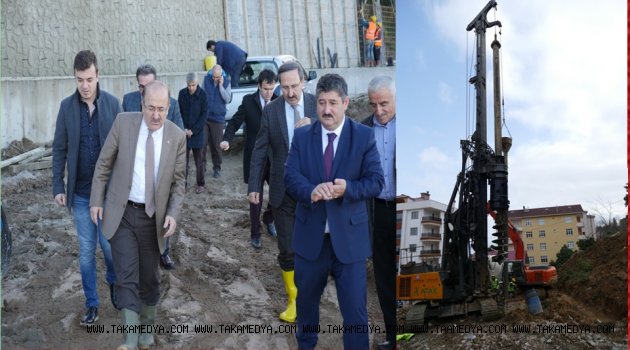 Heyelanlı mahalle fore kazık ile ayakta tutuluyor