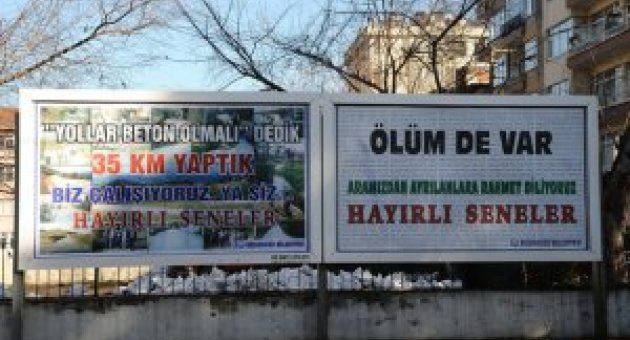 O ilçe Belediyesinden 'Ölüm var ' Hatırlatması