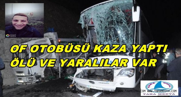 TRABZON OTOBÜSÜ KAZA YAPTI 1 ÖLÜ 39 YARALI