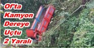 Trabzon'da Kamyon Dereye Uçtu 2 yaralı