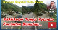 Trabzon'da Dev Kayalar Yola Düştü Faciadan Dönüldü
