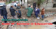 Başkan Gümrükcüoğlu Yağmur ve Selden Hasar Gören İlçelerde