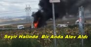 Hadımköy Yolunda Araç Seyir Halinde Alev Topuna Döndü