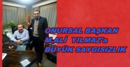 ONURSAL BAŞKAN M.ALİ YILMAZ BUNU HAK ETMEDİ