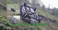 TRABZON'DA ARAÇ ŞARAMBOLE YUVARLANDI