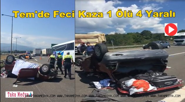 TEM'de Feci Kaza 1 Ölü 4 Yaralı