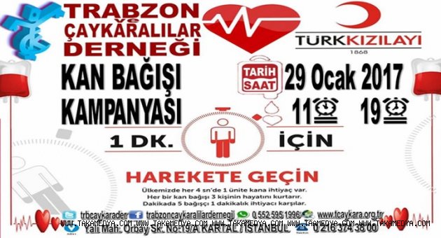 TRABZON ve ÇAYKARA DERNEĞİNDEN KAN KAMPANYASI
