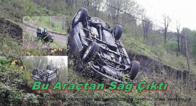 TRABZON'DA ARAÇ ŞARAMBOLE YUVARLANDI