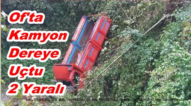 Trabzon'da Kamyon Dereye Uçtu 2 yaralı
