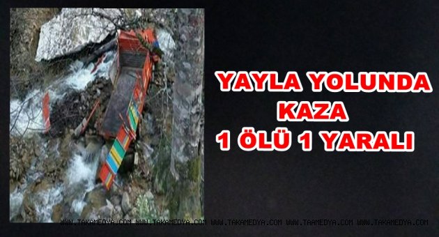 Yayla Yolunda Kaza 1 ölü 1 Yaralı