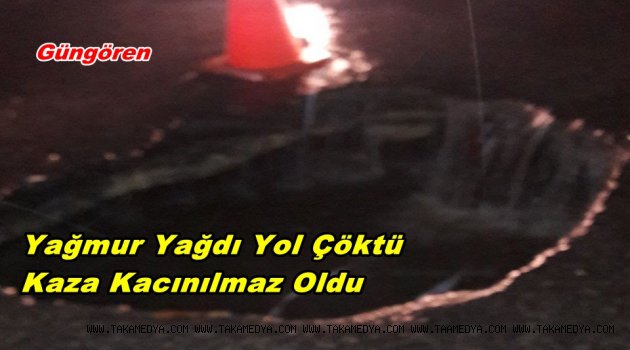 Yol Çöktü Araçlar Kaza Yaptı